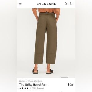 Everlane Utility Barrel Pant - Dark Moss